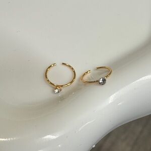 2 pieces Surgical steel Silver and Gold Nose rings Set